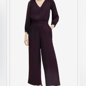 Loft Dark Purple Drape Jumpsuit